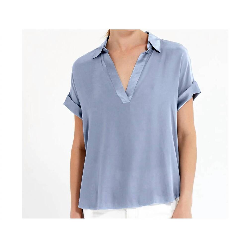 NEW GO BY GO SILK polo top in chambray